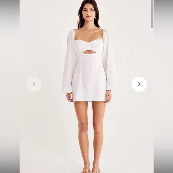 Rumer Camille mini‎ dress white NWT Large - Picture 1 of 6
